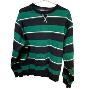 Retro High End Urban Outfitters Green & Black Striped Men’s M Sweatshirt RARE